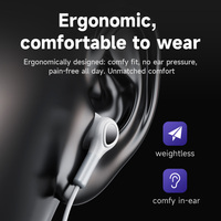Écouteurs filaires semi intra-auriculaires personnalisés Type-C à réduction de bruit, Plug & Play, pour le sport, le gaming et les appels, vente en gros en vrac, direct usine
