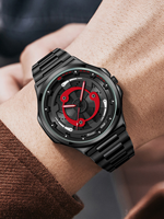Jam Tangan Pria NS Never Stop N944 Model Roda Berputar, Modifikasi Fashion Kasual, Laris Manis, Bahan Stainless Steel, Tahan Air, Quartz