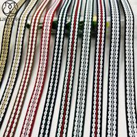 Ruban tissé jacquard multicolores en polyester 100% élastique, ruban décoratif