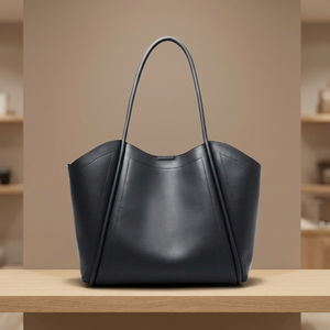 Pochette de luxe en cuir véritable avec fermeture éclair, imperméable, élégante, classique, deux poignées, unisexe, décontractée, usage quotidien, capacité jusqu'à 1L, voyage - Product Image 4