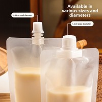 Sachet Doypack autoportant à bec verseur, à large ouverture, avec surface mate, pour emballage scellé de boissons et ingrédients liquides, Modèle MS0311, fond plat