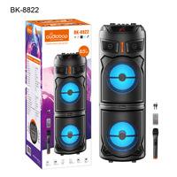 Sistema de Altavoces PA con Woofer Doble de 8 Pulgadas, Caja de Audio Inalámbrica con Bluetooth, Salida de Alta Potencia de 20w, RGB