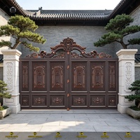 Portail de villa de luxe en aluminium haut de gamme, double battant, ouverture automatique, télécommande, pour balcon, chantier, allée, anti-UV