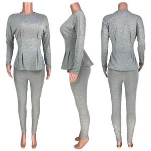 Conjunto de 2 piezas, chándal, ropa de otoño para mujer, de manga larga Top, pantalón, chándal, ropa de salón, conjuntos ajustados a juego, traje informal - Product Image 4