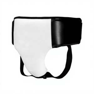 Protector Inguinal de Boxeo de PU Blanco y Negro, Equipo de Protección para Entrenamiento - Product Image 1