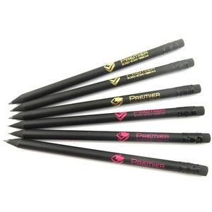 Ensemble de crayons en bois noir personnalisés avec logo imprimé, mine HB 2B standard de 7,5 pouces avec gomme, cadeau publicitaire - Product Image 4