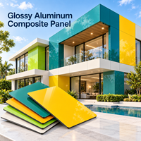 Panneau composite en aluminium argenté brillant, revêtu de PE, 4 mm, 4x8 pieds, pour revêtements de colonnes décoratifs