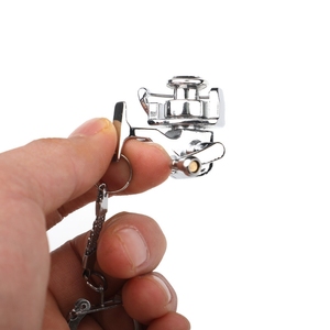 Forte roue de poisson porte-clés couleur or mouche <span class=keywords><strong>pêcheur</strong></span> filature moulinet de pêche Miniature drôle porte-clés avec porte-clés - Product Image 2