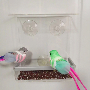 Siêu Mạnh Mẽ Hút Cup Cửa Sổ Bird Trung Chuyển Thời Tiết Chịu Mài Mòn Thiết Kế Thân Thiện Với Môi Nhựa Sân Vườn Patio Tam Giác Acrylic Hộp - Product Image 5