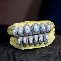 Grilles dentaires personnalisées en argent 925, or massif 10K, 14K, 18K, opale, moissanite, hip hop, glacées
