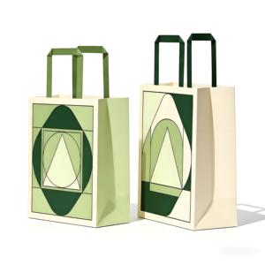 Bolsas de Papel Elegantes y Ecológicas con Patrón Abstracto Clásico, Asas Planas Reforzadas para Regalos, Mercancía, Empaquetado para Pequeñas Empresas - Product Image 1