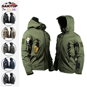 Veste tactique d'opérations spéciales pour hommes, doublée de polaire chaude d'hiver, imperméable, avec capuche, pour la randonnée, le snowboard - Product Image 1