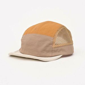 High Quality Color Blocking Short Brim Five Panel Mesh Fabric Breathable Light Soft Brim Two Tone Custom logo Baseball Cap - Product Image 4