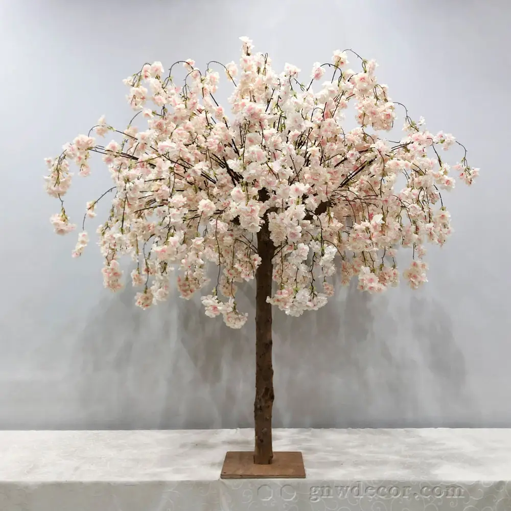 Gnw ramos de plantas decoração seca limão, flor de cereja rosa árvore de cereja árvore artificial
