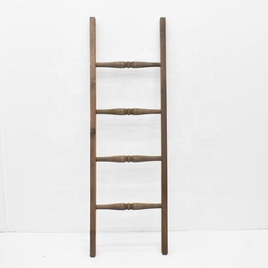 Échelle murale rustique en <span class=keywords><strong>bois</strong></span> Luckywind, 4 pieds, personnalisable, pour couvertures, serviettes, cuisine et salle de bain - Product Image 2