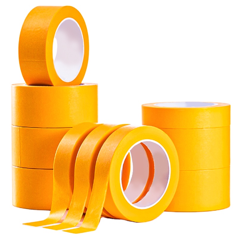 Golden Yellow Japan Washi Paper Tape UV Resist Waterproof Rice Paper Painter DIY No Residue Masking Painting Fineline Automotive