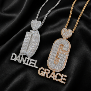 Pendentif élégant en argent plaqué or avec moissanite sertie griffe, style hip-hop, bijou de mode glacé, breloque de déclaration haut de gamme, style designer - Product Image 5