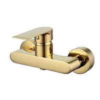 Robinet de douche et de bain électrique moderne à 3 trous en alliage de zinc avec poignée unique et cartouche céramique, à montage sur plan, par Gold Factory