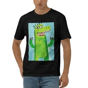 เสื้อยืดผ้าฝ้ายแขนสั้นโอเวอร์ไซส์สำหรับผู้ชายเสื้อยืดพิมพ์ลายผ้าไหมย้อมสีพิมพ์ลาย - Product Image 1