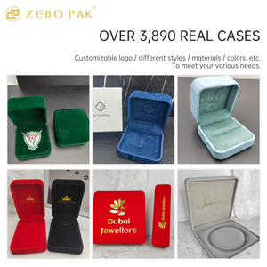 Set di Scatole per Gioielli in Pelle PU <span class=keywords><strong>Blu</strong></span> con Logo Personalizzato Zebo OEM, Rivestimento in Velluto per Marchi di <span class=keywords><strong>Gioielleria</strong></span> Fine - Product Image 6