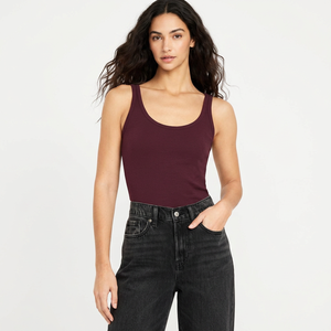EVERGREEN Womens Knit Tank <b>Top</b> 100% Cotton Soft Breathable Summer Vest OEM Manufacturer Bulk Wholesale Streetwear Fashion - Product Image 1