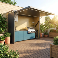 Cuisine extérieure en acier inoxydable 304, étanche, avec îlot barbecue, pour patio, jardin, cour arrière