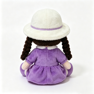 Muñeca de peluche con cabello trenzado personalizado, muñeca de peluche con rostro bordado, muñeca de peluche suave y peluda con vestido, muñeca de peluche de alta calidad. - Product Image 3