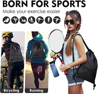 Hochwertiger Sport-Kordelzugrucksack für Herren, Wasserdichte Schwimm- und Sporttasche, Leichter Zugschnur-Sportbeutel für Schwimmen und Fußball