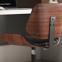 Ensemble chaise et bureau de luxe en bois massif avec fonctions pivotantes et réglables en hauteur, idéal pour les réunions et le bureau