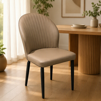 Chaise de salle à manger moderne de luxe italienne avec pieds en métal, mobilier durable pour appartement
