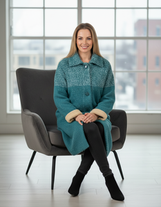 Pull en cachemire long et élégant pour femme, fermeture à bouton unique, tissu doux et chaud, coupe confortable pour les journées froides et le quotidien - Product Image 1