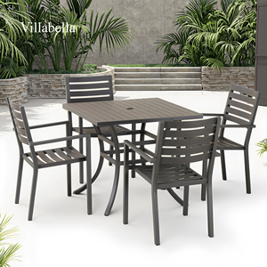 Muebles de Jardín de Lujo, Juego de Mesa y Sillas de Comedor de Aluminio para Exteriores, para Hotel, <span class=keywords><strong>Restaurante</strong></span>, Comercial, Moderno - Product Image 2