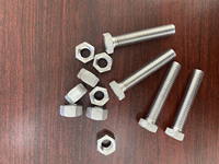 Baut Kepala Heksagonal Berulir Penuh M8 40 mm Metrik Baja Tahan Karat 316 A4-70 SS304 A2-50 dengan 1 Mur Heksagonal + 1 Ring Datar