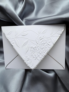 แผ่นพิมพ์ลายนูนแบบสั่งทำพื้นผิวกระดาษคอตตอนการ์ดเชิญงานแต่งงาน - Product Image 6