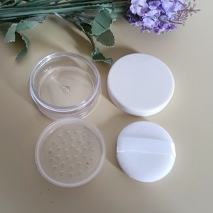 Loose Powder <b>Box</b> 5G Black Lid With Flocked Puff Inner Sieve Plastic <b>Makeup</b> Organizer For Pressed Powder Simple Style - Product Image 2