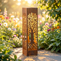 Nouvelles lanternes solaires rustiques en forme d'arbre de vie pour décorer les jardins, les cours et les arrière-cours