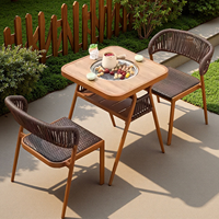 Juego de Muebles de Exterior para Patio, Jardín, Terraza, con Mesa de Comedor y Sillas para Barbacoa con Carbón Vegetal, Diseño Inteligente para Hervir Té, Venta al por Mayor, OEM, ODM