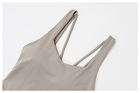 Vêtements de yoga rasés, dos croisé, combinaison à jambes larges légèrement évasées, vêtements de sport pour la course à pied 9506 Chaise longue de yoga pour adultes