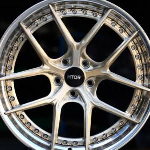 Jantes de voiture HTOR personnalisées de 18, <span class=keywords><strong>19</strong></span> et 20 pouces, 5x114.3, forgées en deux parties, dorées, à rayons, à déport profond, à lèvre polie, compatibles avec Skyline STI EVO RX7 - Product Image 4