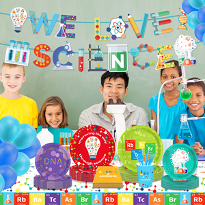 BA356 Striscione <span class=keywords><strong>di</strong></span> Carta 'Amiamo la Scienza' Ghirlanda per Feste <span class=keywords><strong>di</strong></span> Chimica per Bambini Decorazione per Festa del Scienziato Pazzo - Product Image 2