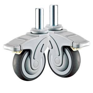 3 '4' 5 ''Vástago largo 28*45mm <span class=keywords><strong>Ruedas</strong></span> de cama de hospital <span class=keywords><strong>Ruedas</strong></span> de <span class=keywords><strong>ruedas</strong></span> TPR médicas grises de alto rendimiento - Product Image 3