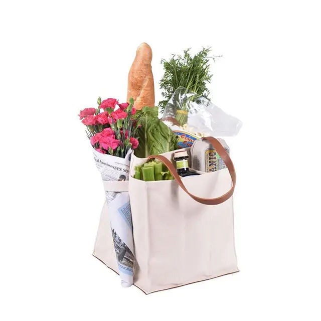 100% Organic Cotton Durable Grocery Tote Bags Canvas/Cotton Shopping Tote Bags White Market Handbags with Printing Logo