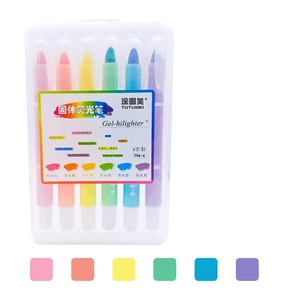 Set di pennarelli <span class=keywords><strong>evidenziatori</strong></span> in Gel evidenziatore a cera pastello confezione da 6 colori per ufficio e scuola - Product Image 2