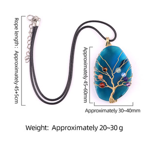 Pendentif <span class=keywords><strong>Arbre</strong></span> <span class=keywords><strong>de</strong></span> <span class=keywords><strong>Vie</strong></span> en forme <span class=keywords><strong>de</strong></span> feuille colorée en cristal <span class=keywords><strong>de</strong></span> 45 à 60 mm, enroulé <span class=keywords><strong>de</strong></span> fil, accessoires <span class=keywords><strong>de</strong></span> bijoux DIY - Product Image 5