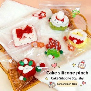 Food Grade Christmas Silicone Squishy Toy Set Novelty Cream Cake Simulation Food Stress Relief Toy Xmas Sensory Fidget Toys Bulk - Product Image 2