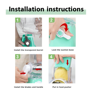 חם מכירה 3 עגול גמול תיבת מגשר ירקות סיבוביים חותך ירקות סיבוביים עם ידית - Product Image 3