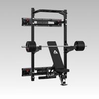 Rack de entrenamiento plegable para montaje en pared, Power Rack multifunción, Barra de dominadas, Máquina de cable cruzado de pie para fitness