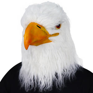 DAMAI bianco maschera testa dell'aquila animale uccello maschera dell'aquila artiglio peloso in lattice con singolo artiglio per il Costume della festa di carnevale di Halloween - Product Image 3