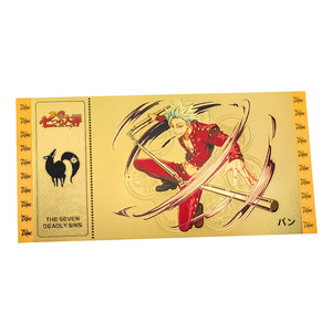 Banconota Commemorativa Classica Anime Sette Crimi, Banconota d'Oro, Moneta in Plastica, Banconota in Lamina d'Oro, Collezione Regalo per Live Streaming - Product Image 2