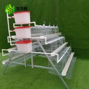 Sistema de jaula automática para Cría de huevos, jaula de 4 niveles para 3600 aves